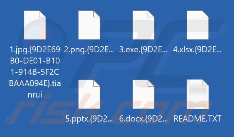 File criptati dal ransomware Tianrui (estensione .{ID_vittima}.tianrui)