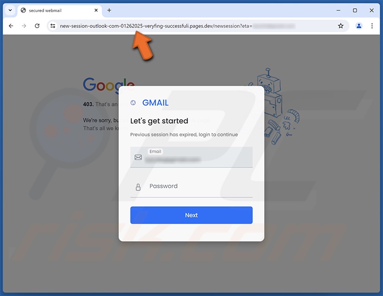 Your Emails Will No Longer Be Delivered e-mail truffa promossa sito di phishing