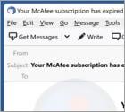 McAfee Subscription Has Expired Email Truffa