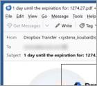 Dropbox - Your Transfer Expires Email Truffa