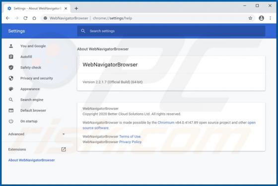 WebNavigatorBrowser Adware