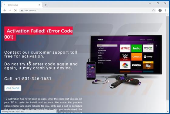 Activation Failed! (Error Code 001) POP-UP truffa