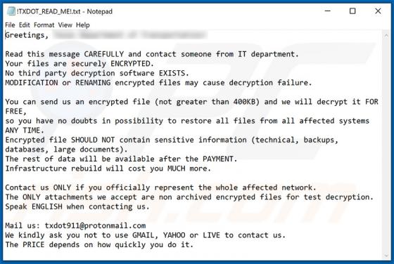 Txdot Ransomware