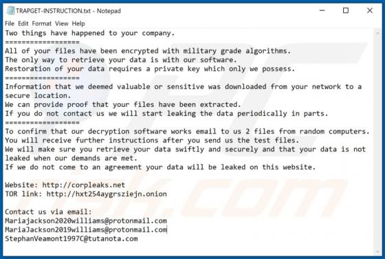 TRAPGET Ransomware