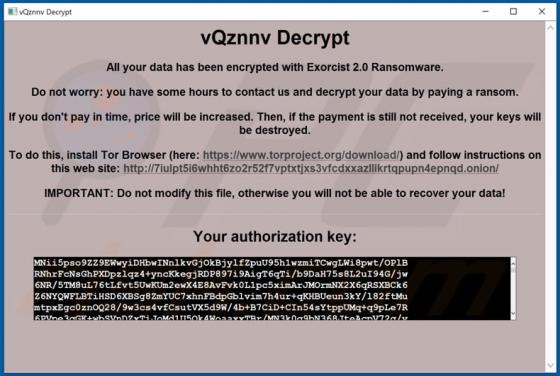 Exorcist 2.0 Ransomware