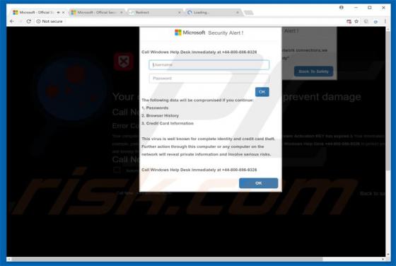 Microsoft Security Alert Truffa