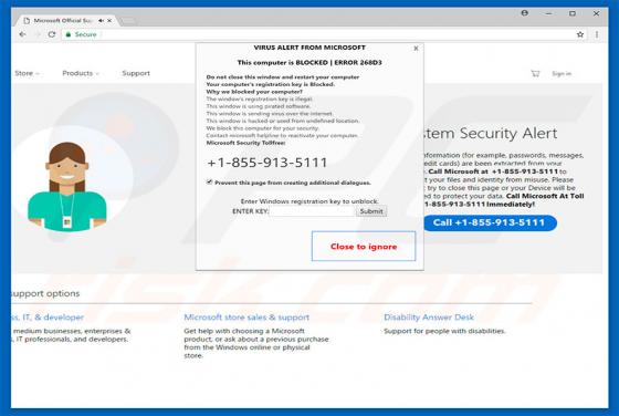 ERROR 268D3 POP-UP Truffa