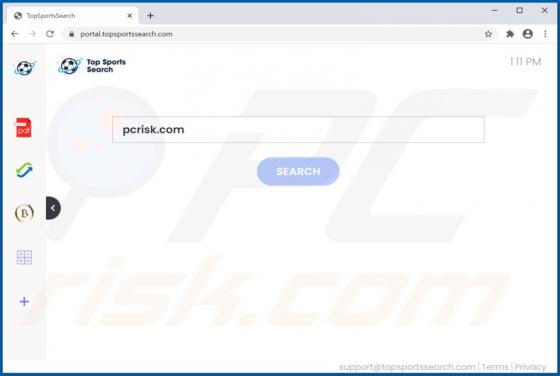 TopSportsSearch Browser Hijacker (Dirottatore)