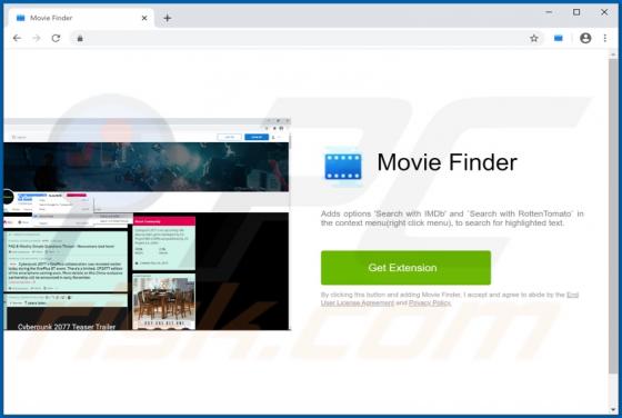 Movie Finder Adware