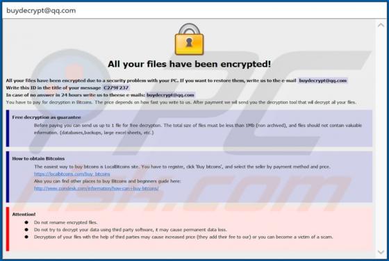 Bip (Dharma) Ransomware