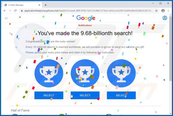 You've Made The 9.68-Billionth Search POP-UP Truffa