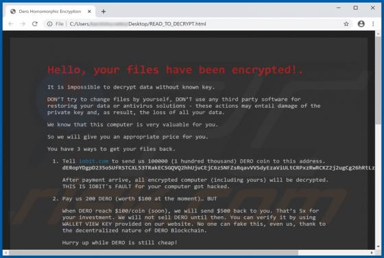 DeroHE Ransomware