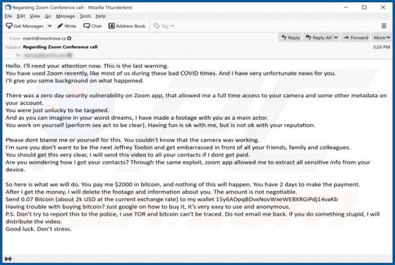 Zero Day Security Vulnerability On Zoom App Email Truffa
