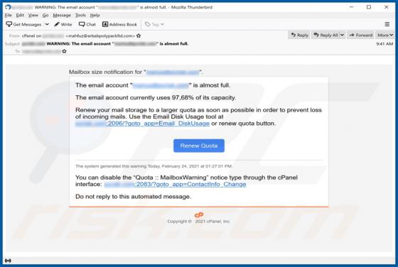 Email Account Is Almost Full Truffa