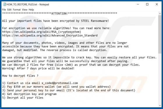STEEL Ransomware