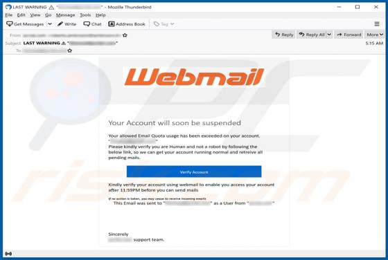 Webmail Email Truffa