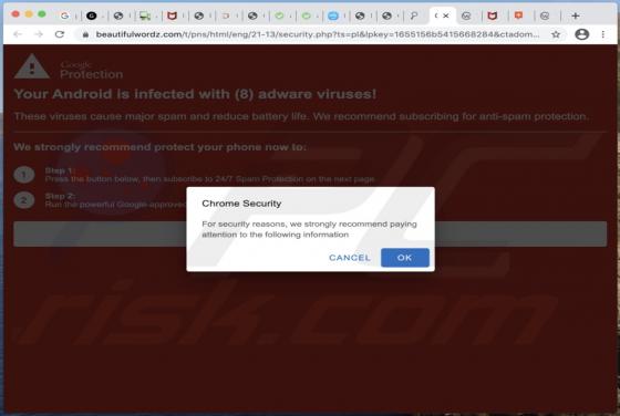 Your Android Is Infected With (8) Adware Viruses! POP-UP Truffa