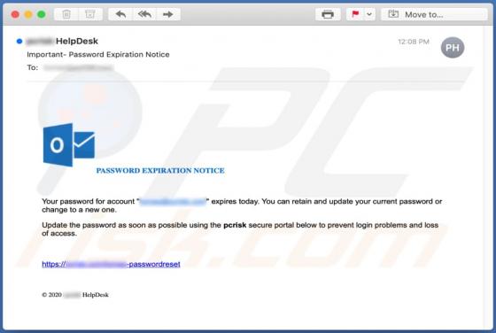 PASSWORD EXPIRATION NOTICE Email Truffa