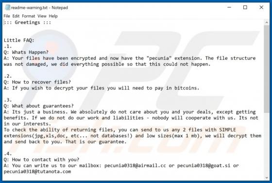 Pecunia Ransomware