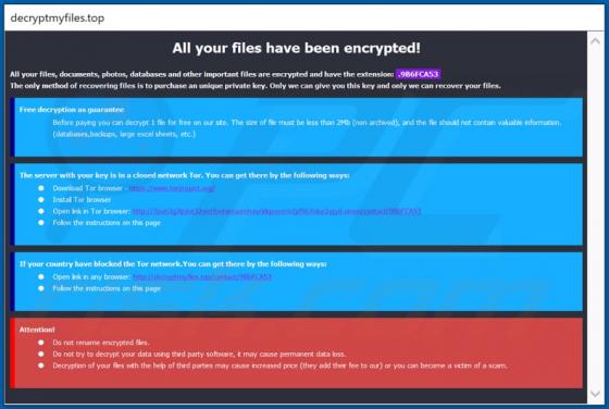 Decryptmyfiles Ransomware