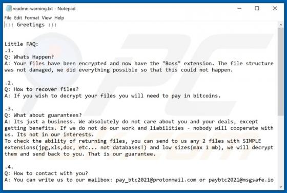 Boss Ransomware