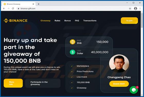 Binance Giveaway Truffa