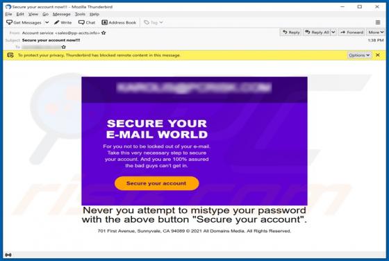 SECURE YOUR E-MAIL WORLD Scam