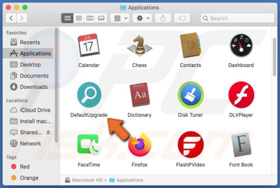 DefaultUpgrade Adware (Mac)