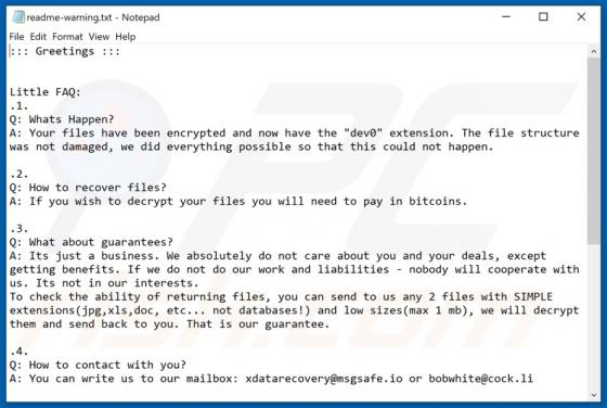 Dev0 Ransomware