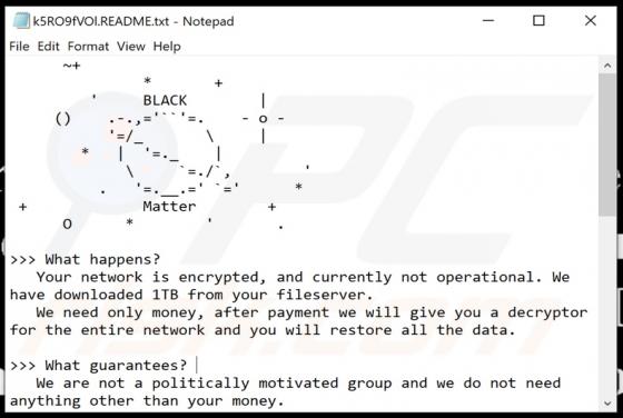 BlackMatter Ransomware