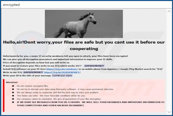 HORSEMONEY Ransomware