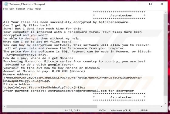 AstraLocker Ransomware