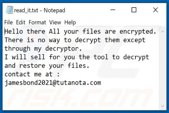 JamesBond Ransomware