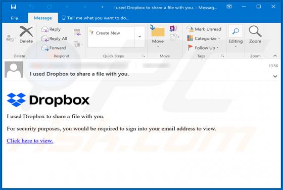 Dropbox Email Scam