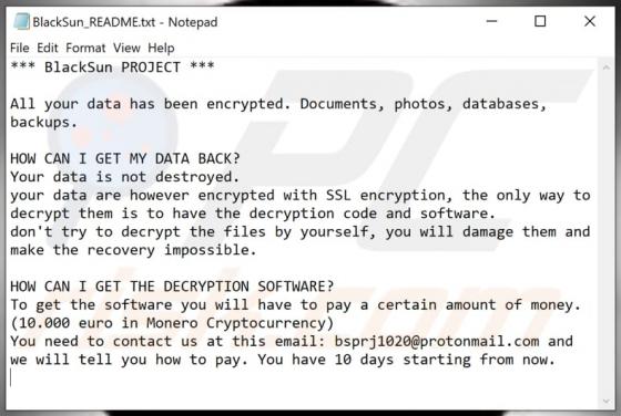 BlackSun Ransomware