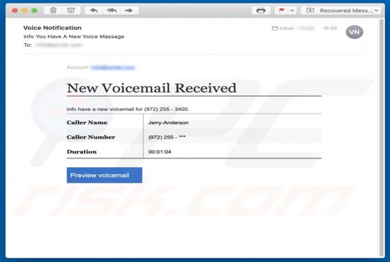 Voicemail Email Scam