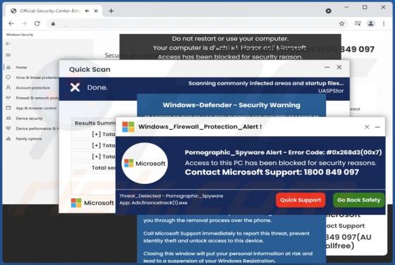 Pornographic Spyware Alert POP-UP Truffa
