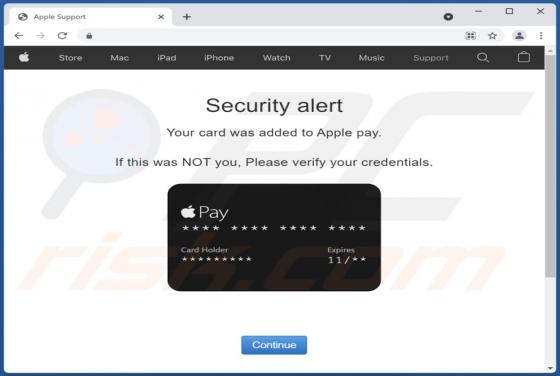 Your Card Was Added To Apple Pay POP-UP Scam (Mac)
