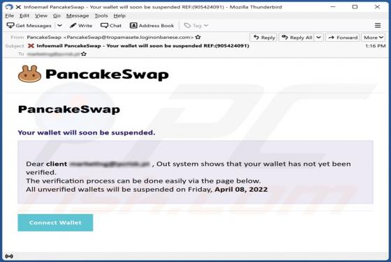 PancakeSwap Email Truffa
