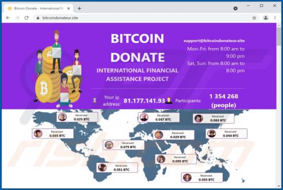 BITCOIN DONATE POP-UP Truffa