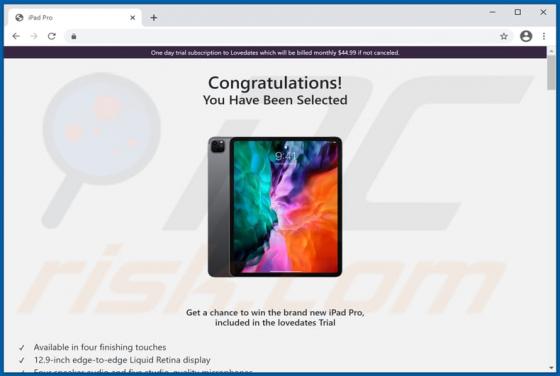 Chance To Win The New iPad Pro POP-UP truffa