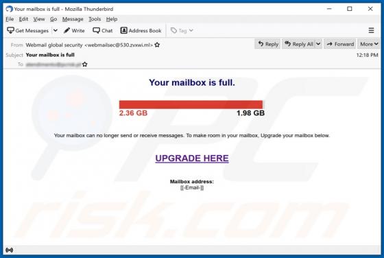 Your Mailbox Is Full Email Scam