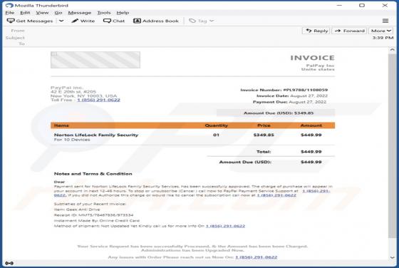 Norton LifeLock Email Truffa
