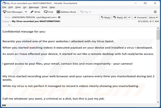 Porn Websites I Attacked With My Virus Xploit Email Truffa