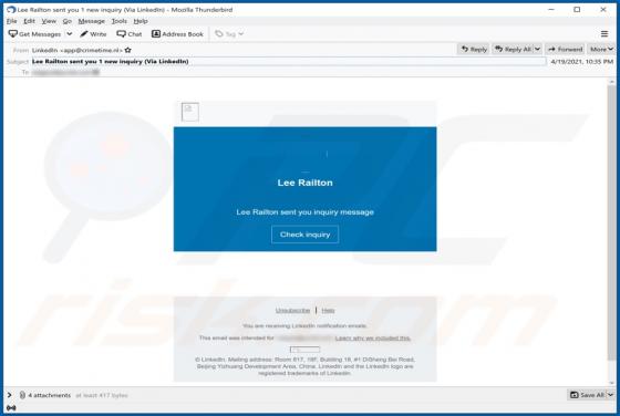 LinkedIn Email Truffa