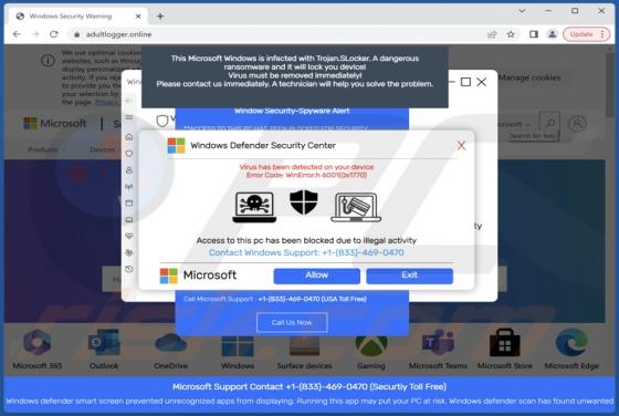 Virus Has Been Detected On Your Device POP-UP Truffa