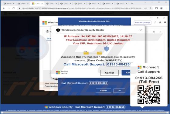 Error Code: W9KA528V POP-UP Truffa
