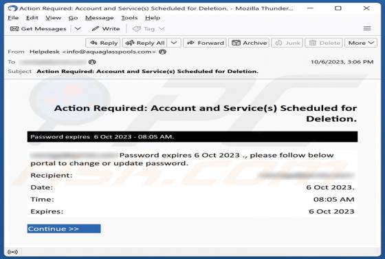 Account And Service(s) Scheduled For Deletion Email Truffa