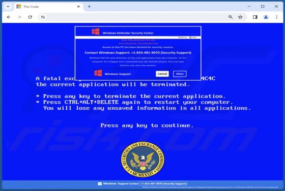 U.S. Securities And Exchange Commission POP-UP Truffa