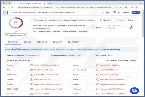 Identification.app Adware (Mac)